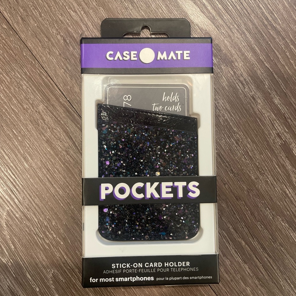 Case-Mate Pockets Stick On Card Holder for Smartphones - Black